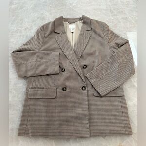 H&M Double-Breasted Plaid Blazer – Size L